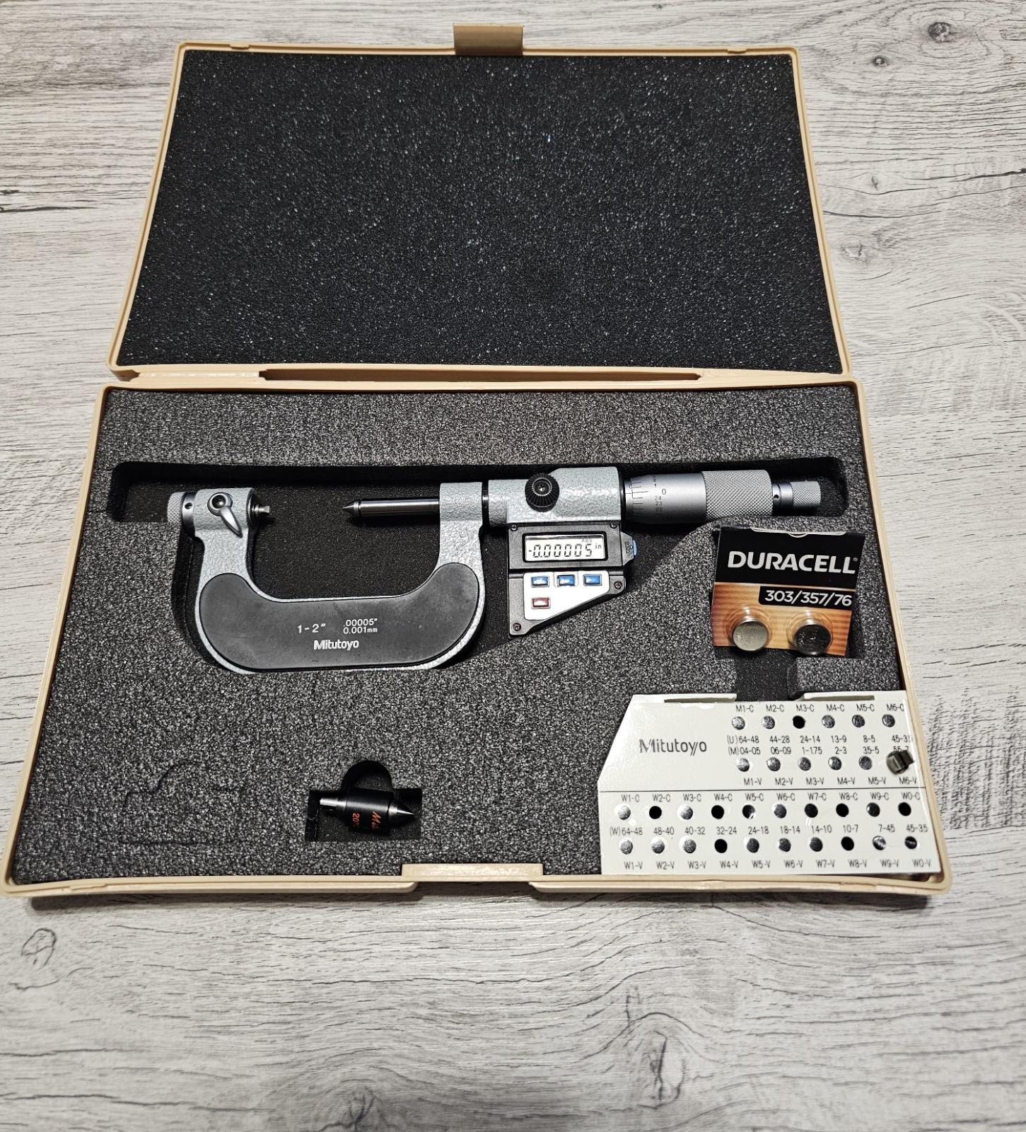 Mitutoyo 326-712-10 1-2" Digital Screw Thread Micrometer w/ 2 Tips Std Machinist