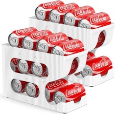 2-Pack Soda Can Organizer for Fridge Holds 24 Cans Rolling Dispenser