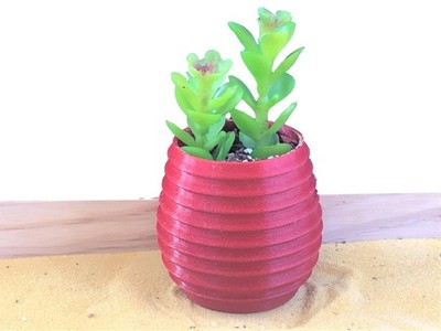 Horizontals Round Flower Pot - Unique Succulent Planter