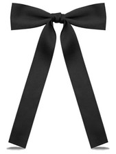 Western Ties for Men Women, Black Clip on Ribbon Bow Tie, Pre-Tied Brooch:black