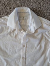Robert Graham Button Up Shirt Long Sleeve Textured White Weave Men's Large 42