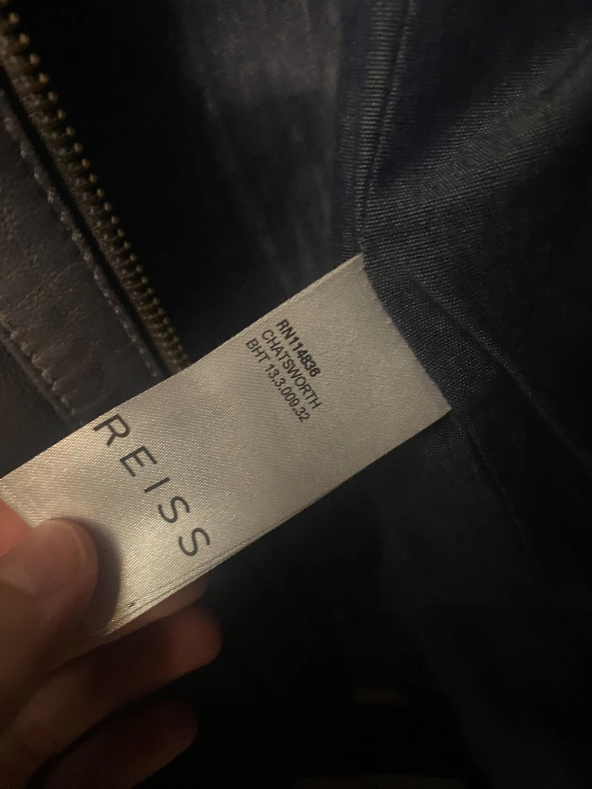 Vintage Reiss Mens Leather Jacket 100% Lamb Wool Medium - product detail image 6