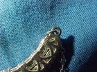 Vintage STERLING Silver CLUSTER NECKLACE w GREEN STONES + CZ 5gm — photo 3