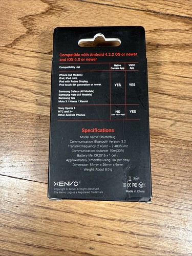 NEW Xenvo Shutterbug - Camera Shutter Remote Control - Bluetooth Wireless Selfie - 第 3/5 張圖片