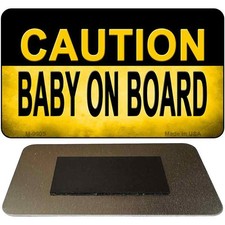 Caution Baby On Board Novelty Metal Magnet M-9905 3.5" x 2" Magnet M 