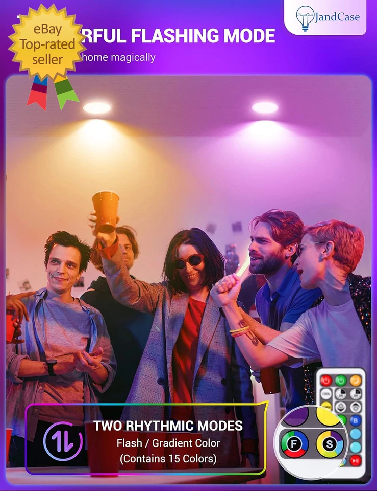 BR30 Color Changing Light Bulb Rgb+Warm+Cool White LED Flood Lights 12W(100W - Image 3 of 4