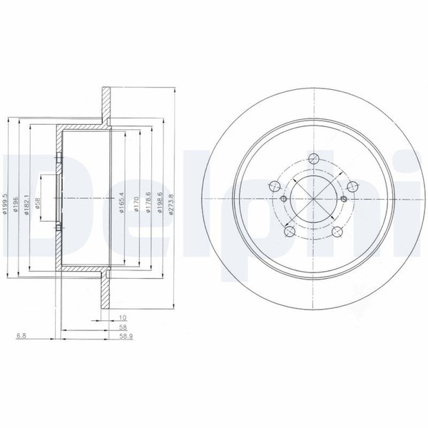 2X Delphi Bremsscheibe BG4129 FüR Outback Legacy BL BP 4 Station Wagon AWD BL5-image