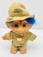 Vintage Russ Troll Scouts Doll Blue Hair 1990s Collectible Toy Nostalgia BIN 38