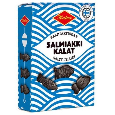(20,63 EUR / kg) Salmiakki Kalat, Halva, salty jellies, 240 Gramm