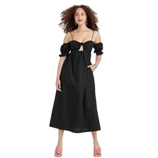 A New Day Tie Front Midi Dress