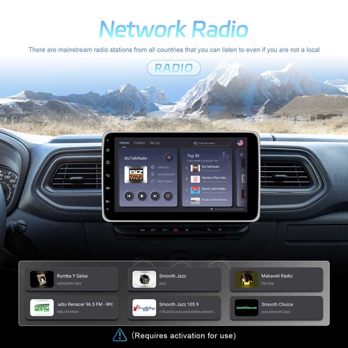 2+64G Single DIN Carplay Android 15 Car Stereo Radio 10" Rotatable GPS Navi WIFI - Afbeelding 12 van 23