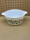 Vintage Pyrex Spring Blossom Crazy Daisy 474B White Green Casserole 1.5 Qt Bowl