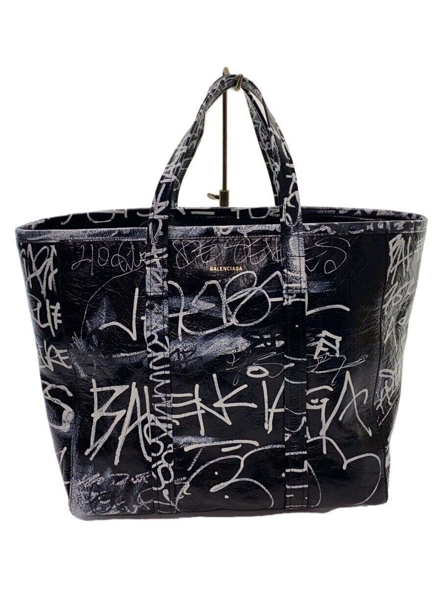 BALENCIAGA ブラック トートバッグ BALENCIAGA ブラックレザートートバッグ