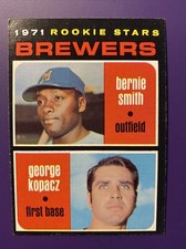 1971 Brewers Rookie Stars #204 Topps Baseball Card - Super Nice - Excellent +