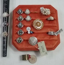 New, Wholesale Lot of 15 Oversize Fashion Bling Rings Assorted Sizes 