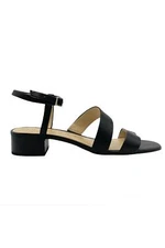 Sole Society Leather or Textile Heeled Sandals Francey Black
