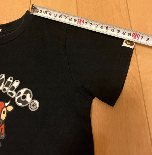 A Bathing Ape Bape kids short sleeve t-shirt 120 approx. 6T black cow design - Picture 16 of 24