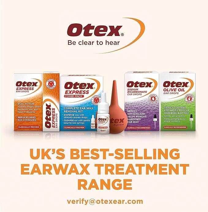 Otex medical grade OLIVE OIL Ear Drops Removal of Ear Wax 10ml natural