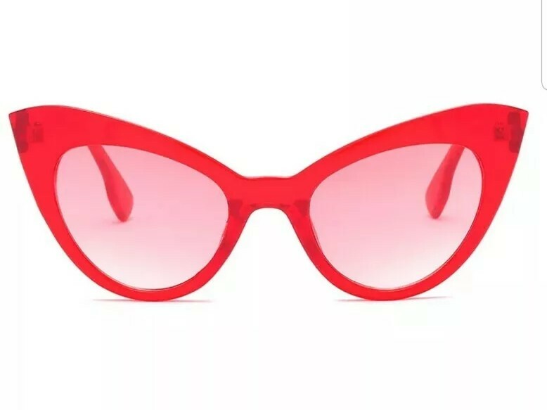 Cat Eye Sunglasses Classic Designer Fashion Shades Eyewear for Women Men RED-image