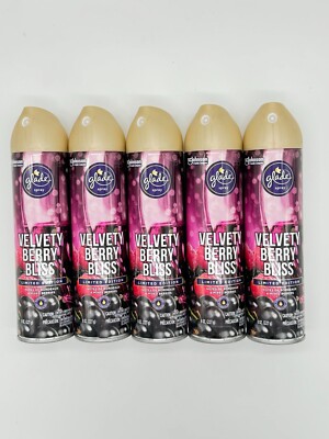 Pack of 5 Glade Limited Edition VELVETY BERRY BLISS Air Freshener Room Spray 8oz