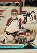 #297 Chris Terreri New Jersey Devils 1990-91 Topps Stadium Club Hockey Card OS