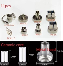 11pcs Optical Fiber Connector Red Laser Pen Accessory SC/FC/ST/LC Adapter Tools