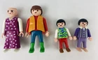 Vintage Geobra Playmobil Action Figures 4pc Mix Little People Family Dollhouse