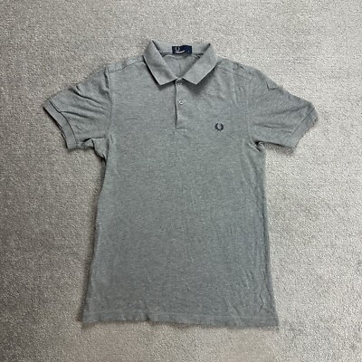 FRED PERRY Herren Polohemd Poloshirt Gr. S Polo Shirt Logo Regular 22714 Grau