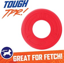 NERF Dog Disc Toy Tough THERMOPASTIC Flyer Great Exercise BRIGHT RED