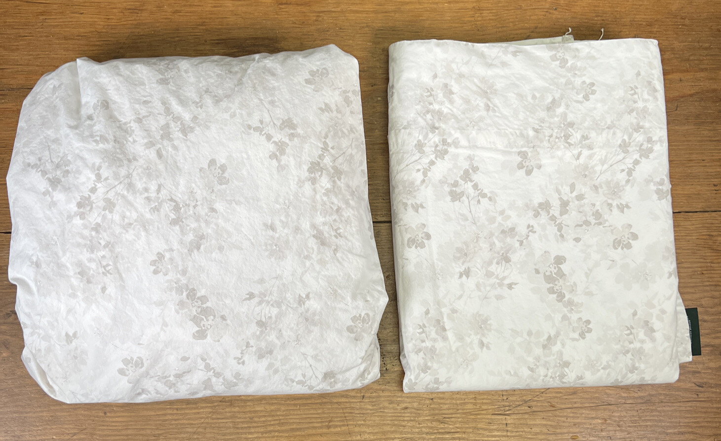 Vintage Green Tag RALPH LAUREN Queen Sheet Set Gray Bouquet No Pillow