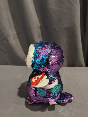 Ty Mini Boos Clips Schlüsselanhänger – Eule 'Moonlight', Lila/blau, Mit Quaste, 10 Cm