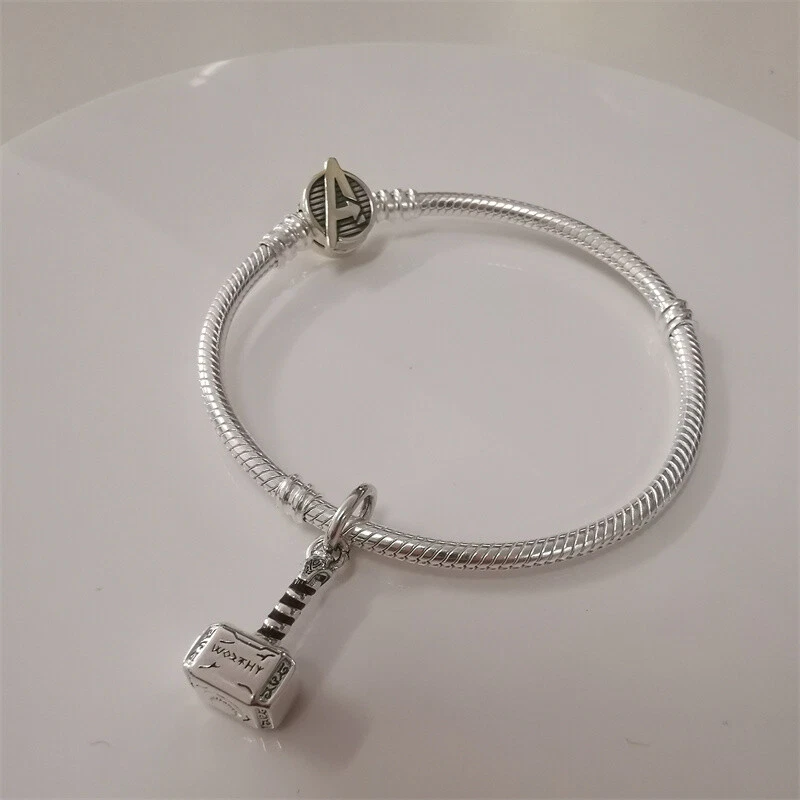 Bracelet Gift Set PANDORA S925 ALE silver Dangle Thor Charm and Avengers - Image 2 of 4
