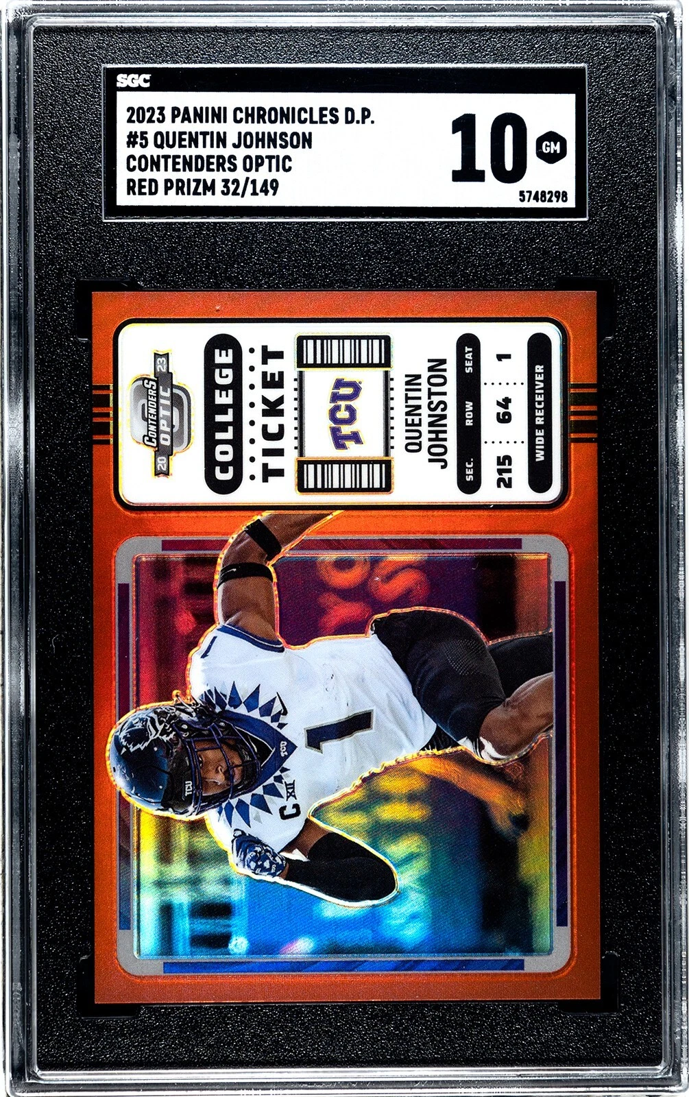 Quentin Johnston Panini Chronicles Draft Picks Contenders Optic #5 Red