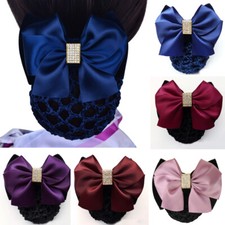 Ladies Bow New Bun Cover Hair Snood Ballet Dance Skating Crochet Hair Net Hot