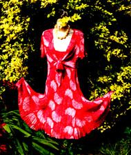 🎄EAST 14/16 RED &WHITE,BOLERO ATTACHED,CRINKLE,PLEAT,DRES WEDDING,CRUISE🏝️