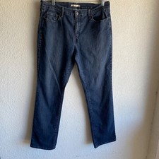 Levi's Jeans Womens 16 Blue 505 Straight Leg Mid Rise Dark Wash Pants 34x31.5