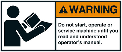 Warnaufkleber ''WARNING Do not start, operate or service..'' 35x80/45x100/70x160mm