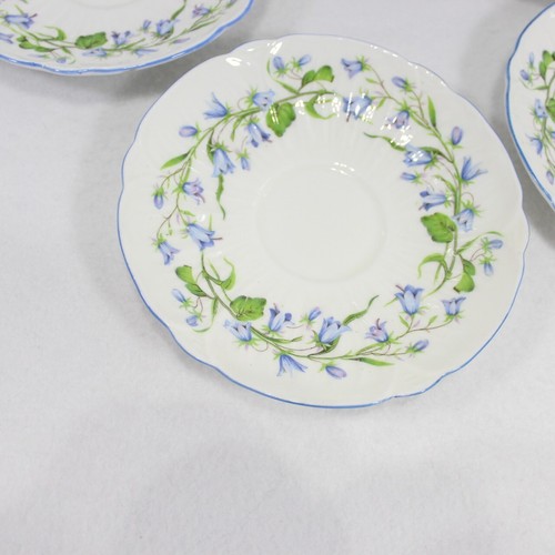 Shelley England Harebell Oleander Set of 5 Tea Cup Saucer Plates Fine Bone China - Picture 3 of 11