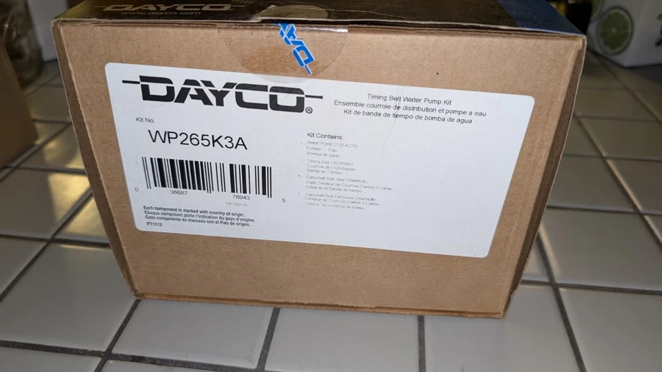 1997-2002 Dodge/Plymouth/Chrysler/Jeep Timing Belt Water Pump Kit Dayco WP265K3A - Image 2 of 3