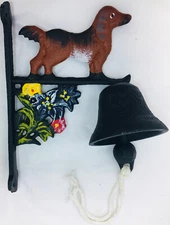 New Hound Dog Wall Mounted Cast Iron Door / Dinner Bell - Farmhouse Decor