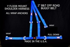 Rjs Racing 2 Buggy Off Road Seat Belt 3 Point Bt Y Harness Blue Sand Rail
