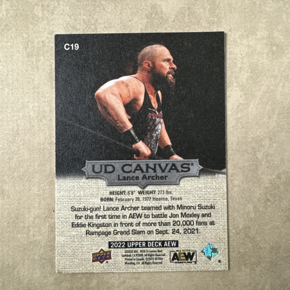 2022 Upper Deck AEW All Elite Wrestling - UD Canvas #C19 Lance Hoyt - Image 2 of 2