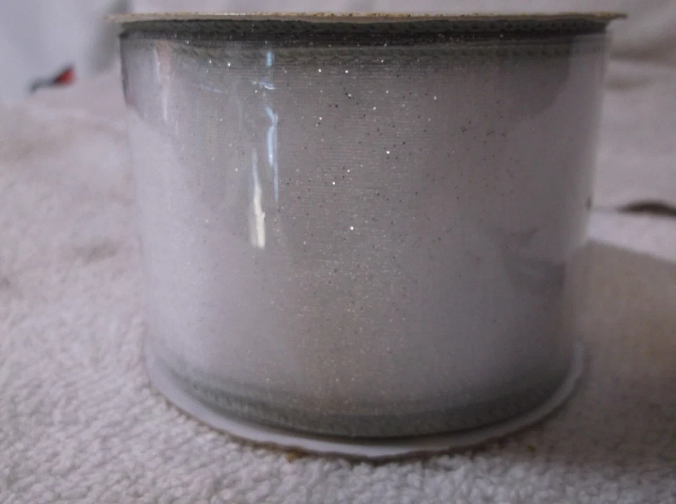 Save The Date 2.5-in x 15-ft Ribbon-Silver Glitter NEW - Image 2 of 2