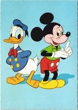 PC DISNEY, MICKEY MOUSE, DONALD DUCK, Vintage Postcard (b43846)