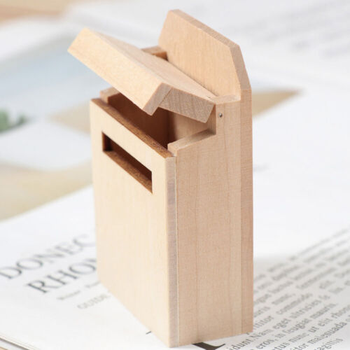 Mini Blank Mailbox Model Miniature Wood Mailbox Doll House Wood DIY Mini Mailbox