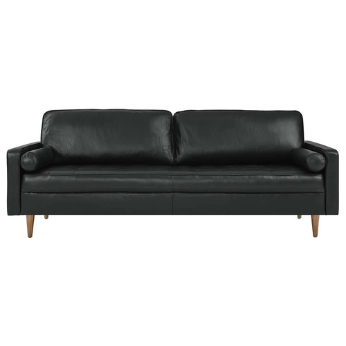 81" Apartment Sofa Mid-Century Biscuit-Tufted Genuine Leather - Ships FedEx! - Picture 15 of 33