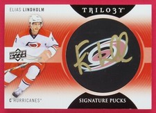 2019-20 Trilogy Elias Lindholm Signature Pucks Update Group C 1:292 #SP-LI