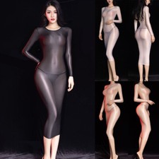 Sexy Women SeeThrough Mini Dress Mesh Sheer Bodycon Lingerie Nightwear Clubwear•