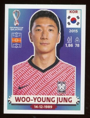 2022 Fifa World Cup Panini Sticker Qatar WOO-YOUNG JUNG Korea KOR12