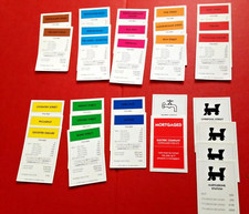 Full Set 2001 Standard Edition Monopoly Title Deeds Property Cards